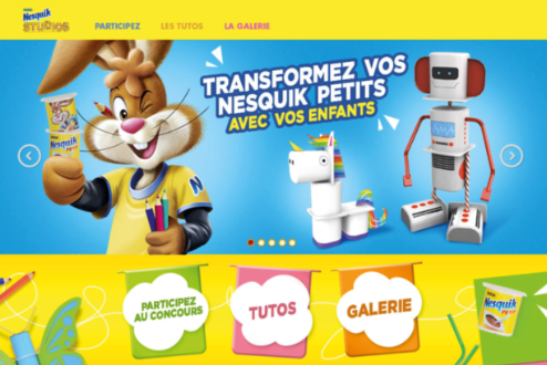 Projet gestion de promotions Nesquik Studios : Transformez vos packs Nesquik Petits avec vos enfants en créations DIY, comme un robot ou une licorne. Concours, tutos et galerie inclus