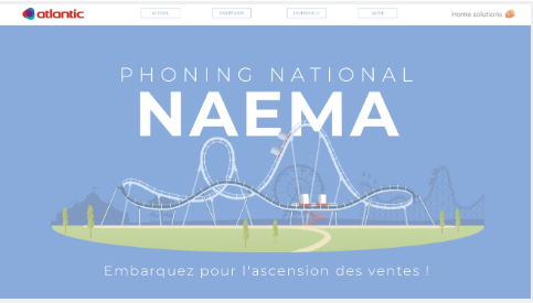 Projet gestion de promotions Atlantic; Visuel promotionnel Phoning National Naema : 'Embarquez pour l'ascension des ventes !' accompagné d'un design inspirant et dynamique